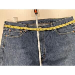 Levis Red Tab Mens 505 Classic Straight Fit Blue Dark Stonewash Jeans W42 L30